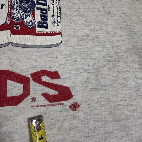 Vtg 90s  Budweiser Bud Dry Bud Light Draft Beer T Shirt XL  Made In USA - Picture 9 of 13